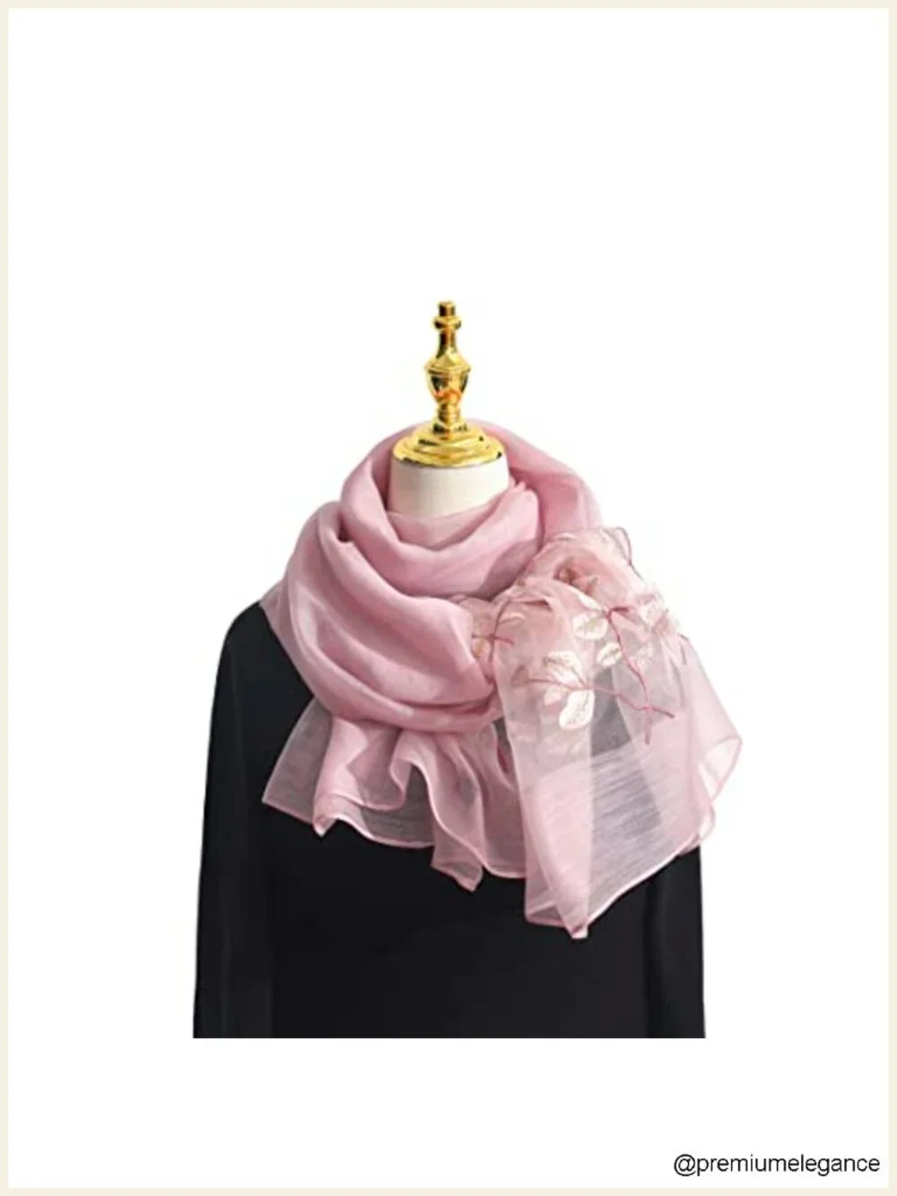 Silk & Wool Embroidered Scarf Shawl Wrap Evening Dress Long & Large